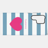 Custom Blue and White Bold Striped Pink Heart Samsung Galaxy Hülle (Rückseite (Horizontal))