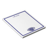 Custom Blue and White Floral Blue Border Notepad Notizblock (angewinkelt)