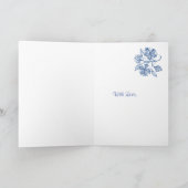 Custom Blue and White Floral Mother Day Card Karte (Innenseite)