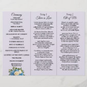 Custom Blue and White Floral Wedding Program (Rückseite)