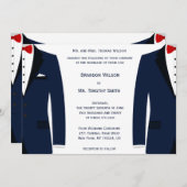 Custom Blue and White Gay Wedding Einladungen (Vorne/Hinten)
