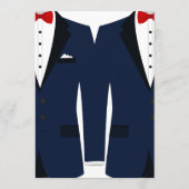 Custom Blue and White Gay Wedding Menü Menükarte (Rückseite)