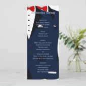 Custom Blue and White Gay Wedding Menü Menükarte (Stehend Vorderseite)