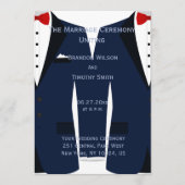 Custom Blue and White Gay Wedding Programme (Vorderseite)