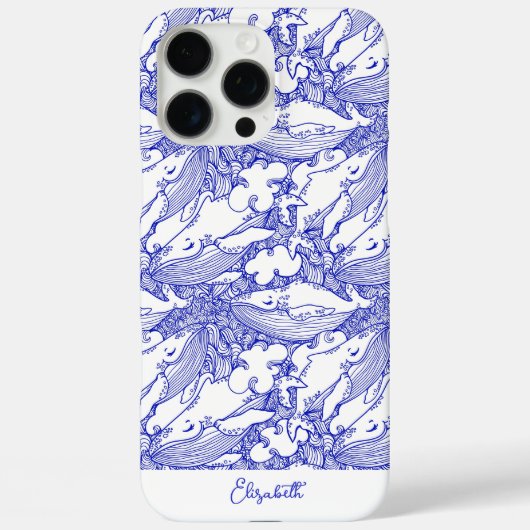 Custom Blue and White Humpback Whale Case-Mate iPhone Hülle (Rückseite)