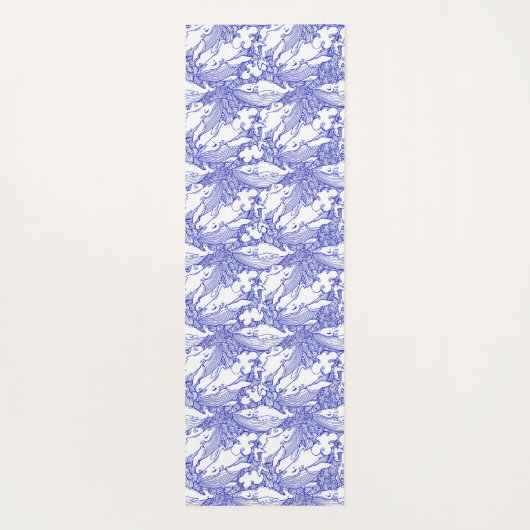 Custom Blue and White Humpback Whale Yogamatte (Rückseite)