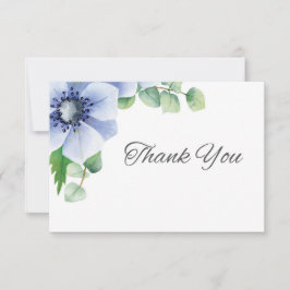 Custom Blue Anemone und Eucalyptus Dankeskarte