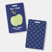 Custom Blue Apple Hall Pass Ausweis (Vorder- & Rückseite)