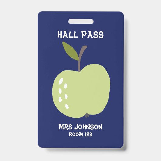 Custom Blue Apple Hall Pass Ausweis (Vorderseite)