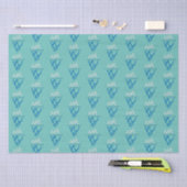 Custom Blue Aquamarin Abstrakt Iceberg Inspiration Seidenpapier (Handwerk)