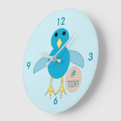 Custom Blue Baby Boy Chick Wall Clock Große Wanduhr (Winkel)