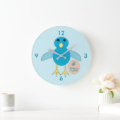 Custom Blue Baby Boy Chick Wall Clock Große Wanduhr (Zuhause)
