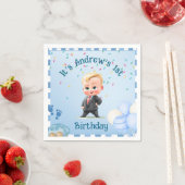 Custom Blue Baby Boy Party Napkin Set Serviette (Beispiel)