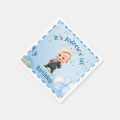 Custom Blue Baby Boy Party Napkin Set Serviette (Ecke)