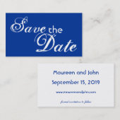 Custom blue back Save the Date Hochzeitkarten Visitenkarte (Vorne/Hinten)