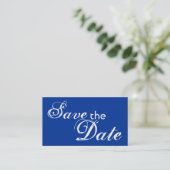 Custom blue back Save the Date Hochzeitkarten Visitenkarte (Stehend Vorderseite)