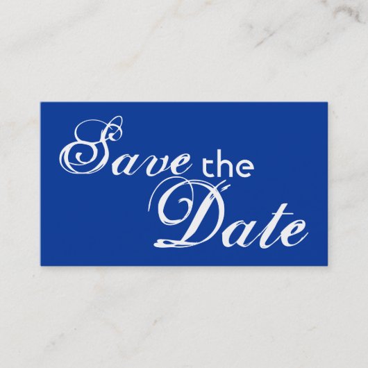 Custom blue back Save the Date Hochzeitkarten Visitenkarte (Vorderseite)