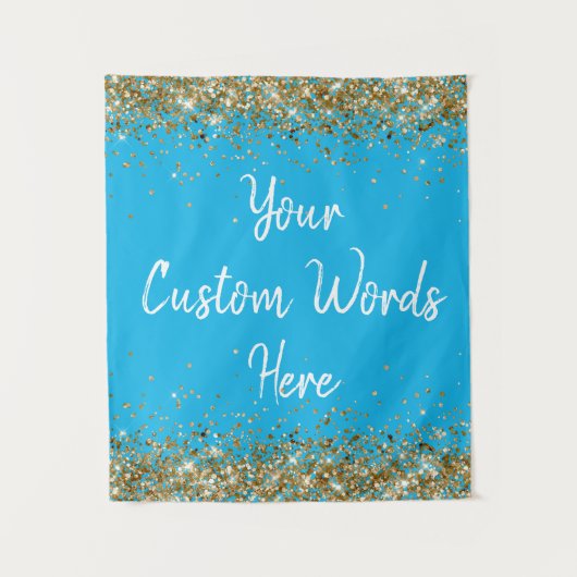 Custom Blue Background Birthday Party Foto Stand Wandteppich (Vorderseite)