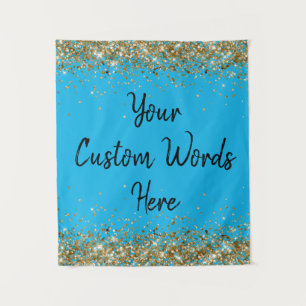 Custom Blue Background Birthday Party Foto Stand Wandteppich