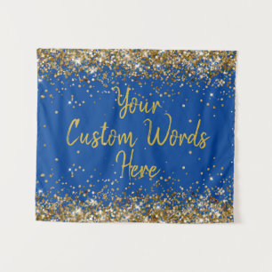 Custom Blue Background Birthday Party Foto Stand Wandteppich