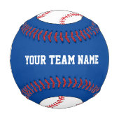 Custom Blue Baseball Ball mit Name Team Number (Vorderseite)