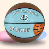 Custom Blue Basketball mit Teamname Nummer