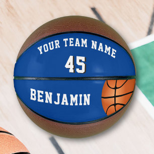 Custom Blue Basketball mit Teamname Nummer
