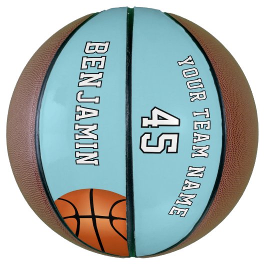 Custom Blue Basketball mit Teamname Nummer (Vertikal)