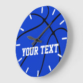 Custom Blue Basketball Wall Clock Große Wanduhr (Winkel)