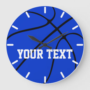 Custom Blue Basketball Wall Clock Große Wanduhr