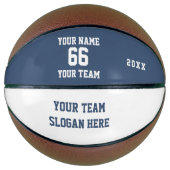 Custom Blue Basketball with Name, Number, Team (Vorderseite)