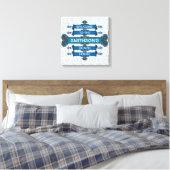 Custom Blue Beach House-Schild mit Scallop-Wirbel Leinwanddruck (Insitu (Schlafzimmer))