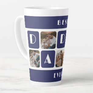 Custom Blue Best Daddy je Foto Latte Tasse