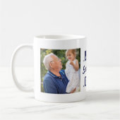 Custom Blue Best Grandpa Ever 2 Photo Mug Kaffeetasse (Links)