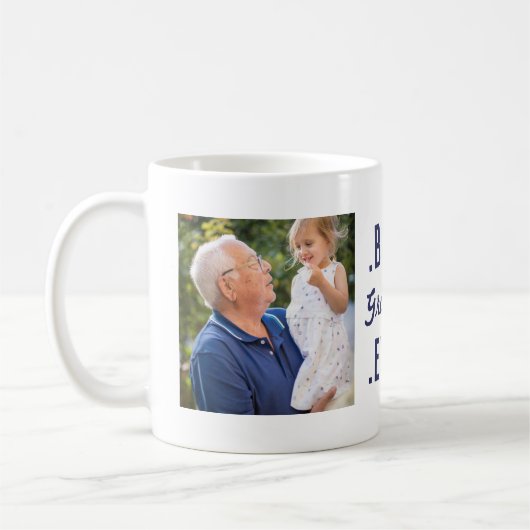 Custom Blue Best Grandpa Ever 2 Photo Mug Kaffeetasse (Links)