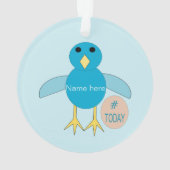 Custom Blue Birthday Boy Chick Acrylic Ornament (Rückseite)