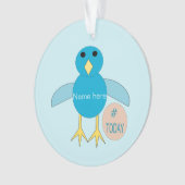 Custom Blue Birthday Boy Chick Acrylic Ornament (Vorderseite)