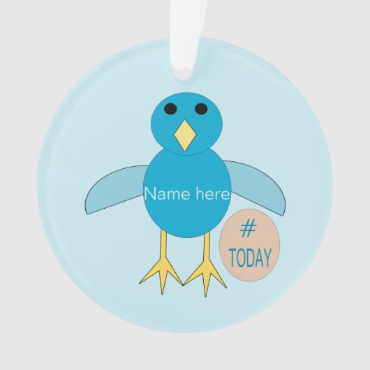 Custom Blue Birthday Boy Chick Acrylic Ornament (Vorderseite)