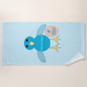 Custom Blue Birthday Boy Chick Beach Handtuch (Vorderseite)