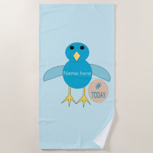 Custom Blue Birthday Boy Chick Beach Handtuch