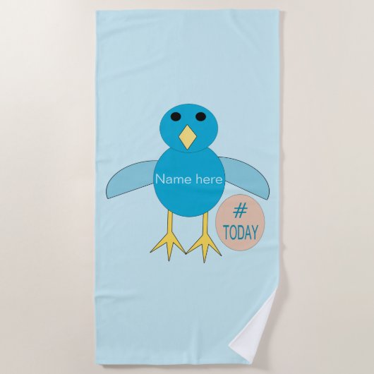 Custom Blue Birthday Boy Chick Beach Handtuch (Vorderseite)