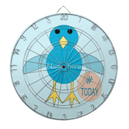 Custom Blue Birthday Boy Chick Dart Board Dartscheibe (vorne)