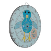 Custom Blue Birthday Boy Chick Dart Board Dartscheibe (Vorderseite Links)