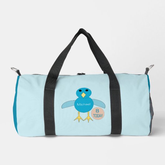 Custom Blue Birthday Boy Chick Duffle Bag (Vorderseite)