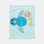 Custom Blue Birthday Boy Chick Fleece Blanket (Vorderseite)
