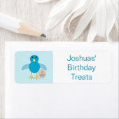 Custom Blue Birthday Boy Chick Food Labels (Insitu)