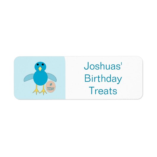 Custom Blue Birthday Boy Chick Food Labels (Vorne)