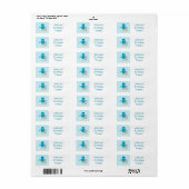 Custom Blue Birthday Boy Chick Food Labels (Vorne)