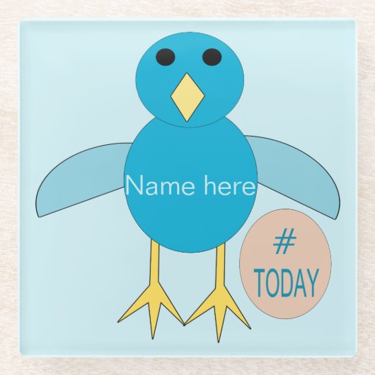 Custom Blue Birthday Boy Chick Glass Untersetzer (Vorderseite)