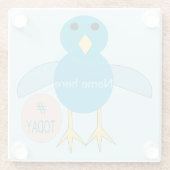 Custom Blue Birthday Boy Chick Glass Untersetzer (Rückseite)